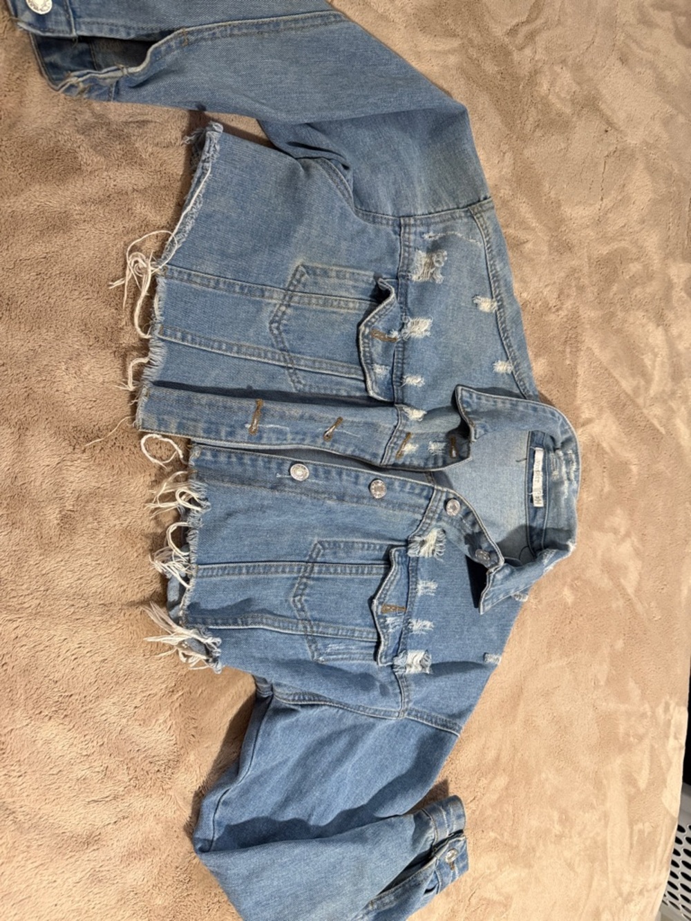 Distressed Blue Denim Jacket - Women